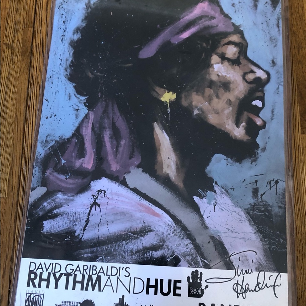 JIMI HENDRIX (11 x 17) DAVID GARIBALDI AUTOGRAPHED R+H 2008